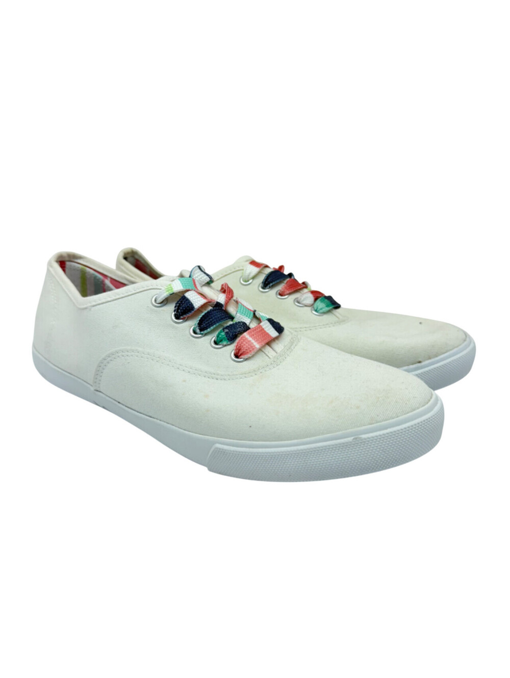 Crown & Ivy Women’s Low-Cut Riley Canvas Casual Sneakers White/Multi Size 9M